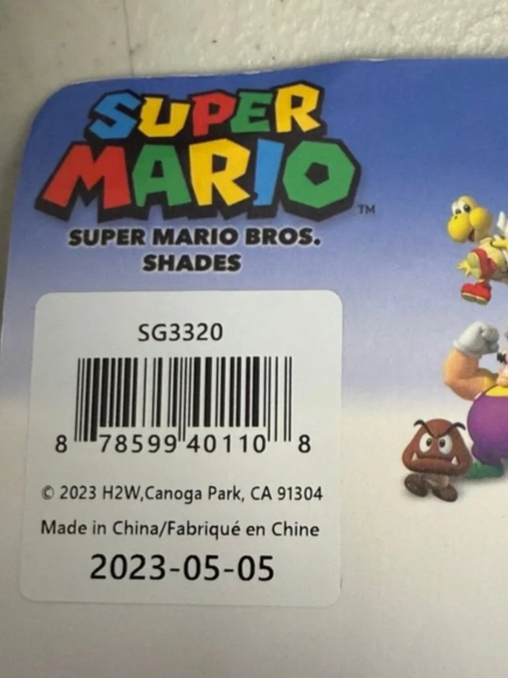 Súper Mario Bros Luigi Shades Nintendo Kids Blue Sunglasses